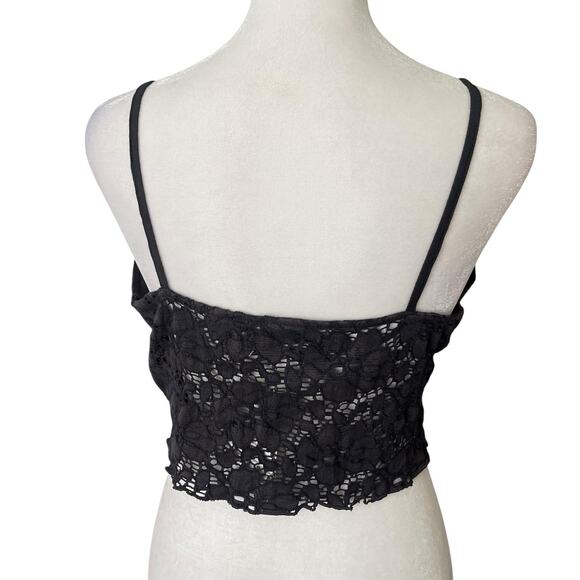Urban Outfitters Womens Large Longline Triangle Bralette Vneck Black Eyelet NWT - Picture 8 of 8